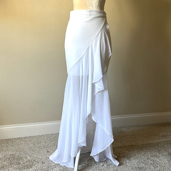 bebe Dresses & Skirts - NWT Bebe Asymmetrical Cascade front maxi skirt, sz 8